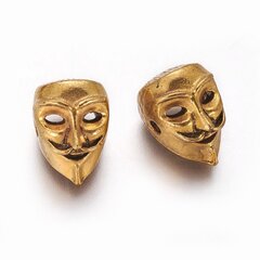 Karoliukas V for Vendetta Mask ant. aukso sp. 15x10x10mm kaina ir informacija | Papuošalų gamybai, vėrimui | pigu.lt