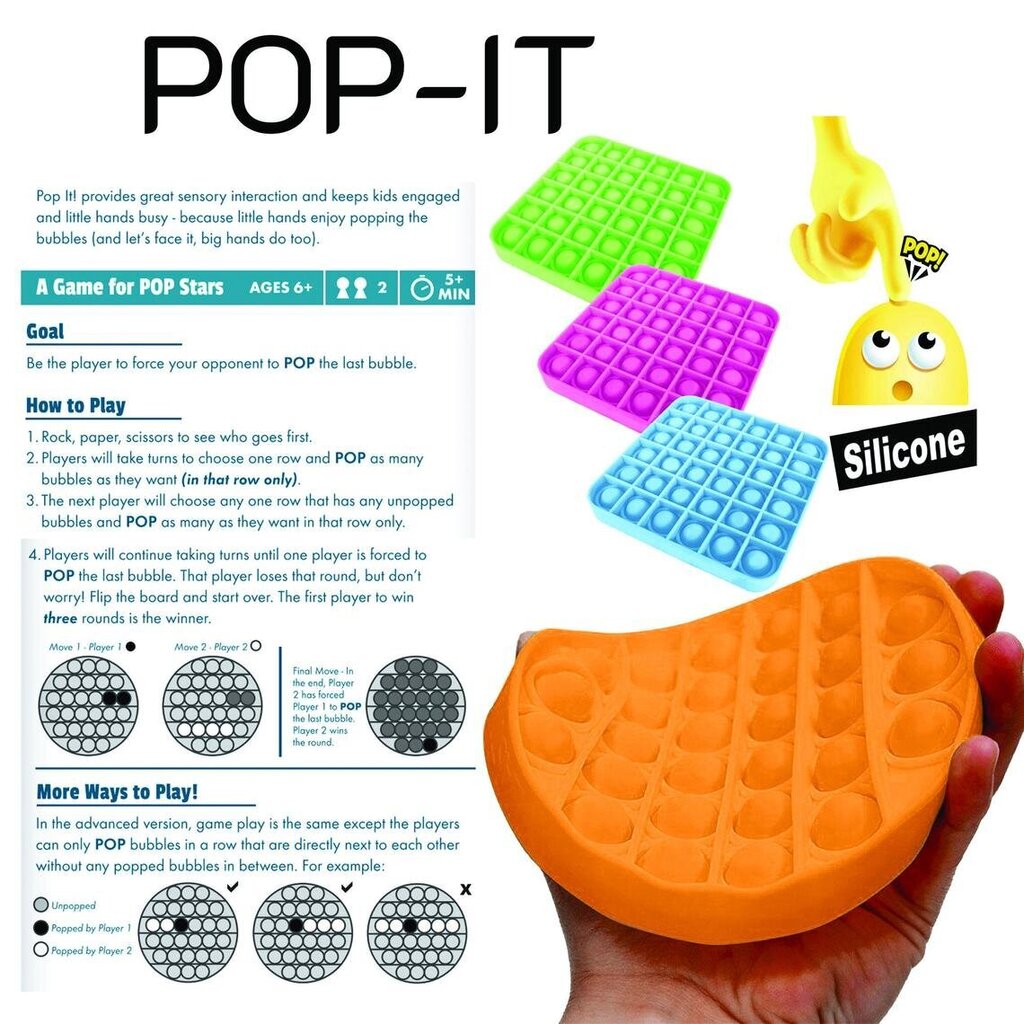 Silikoninis žaislas Pop-it su raidelėmis цена и информация | Stalo žaidimai, galvosūkiai | pigu.lt