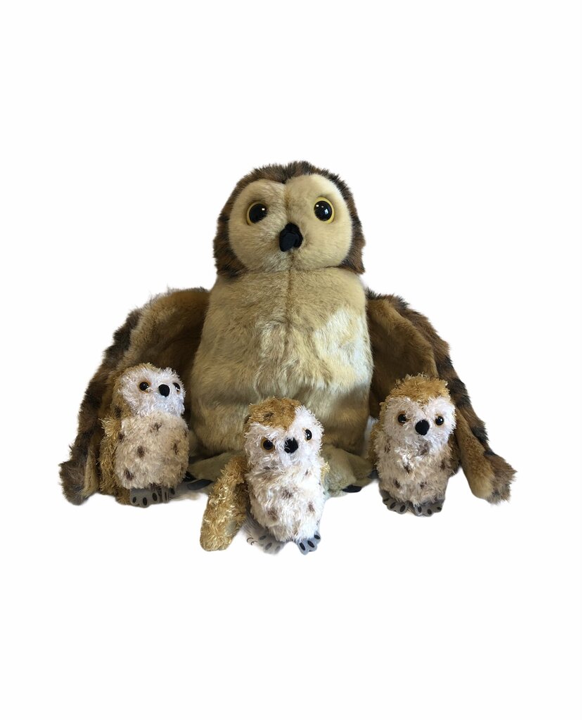 Rankų lėlė Pelėda su trimis kūdikiais The Puppet Company PC003025 Mammy Owl and Three Owlets Puppet Set kaina ir informacija | Minkšti (pliušiniai) žaislai | pigu.lt