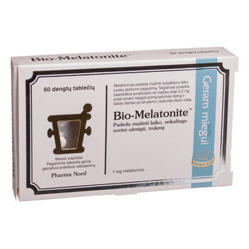 Maisto papildas su melatoninu Bio-Melatonite 1 mg, 60 tablečių kaina ir informacija | Vitaminai, maisto papildai, preparatai gerai savijautai | pigu.lt