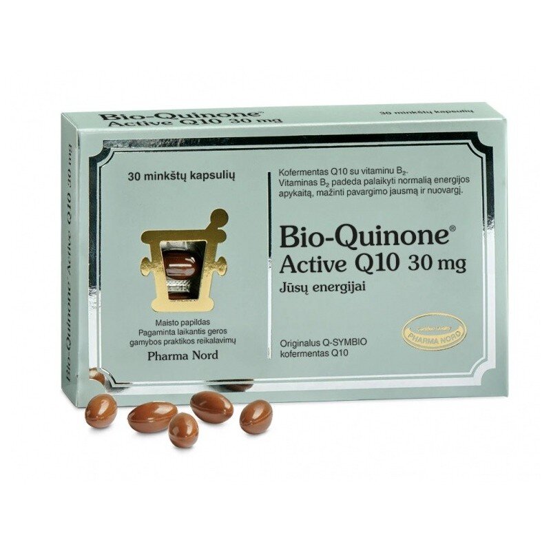 Maisto papildas Bio-Quinone kofermento Q10 30 mg, 30 kapsulių kaina ir informacija | Vitaminai, maisto papildai, preparatai gerai savijautai | pigu.lt