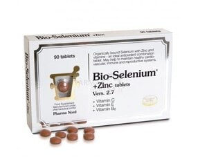 Таблетки BIOACTIVE SELENIUM + ZINC, 90 шт. цена и информация | Витамины, пищевые добавки, препараты для хорошего самочувствия | pigu.lt