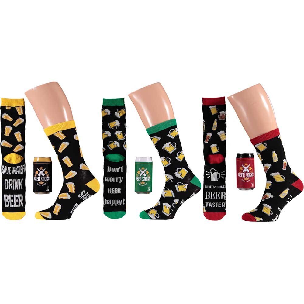 Kojinės vyrams skardinėse Beer socks, 6 vnt цена и информация | Vyriškos kojinės | pigu.lt