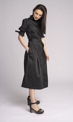 Satininio blizgumo suknelė pūstomis rankovėmis kaina ir informacija | Suknelės | pigu.lt