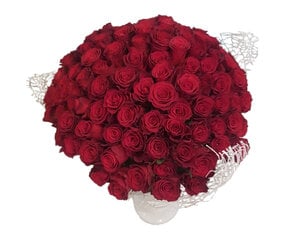 Raudonos rožės, 100 vnt kaina ir informacija | Gyvos gėlės | pigu.lt