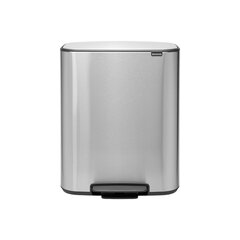 Brabantia šiukšliadėžė Bo, 2x30 l, pilka kaina ir informacija | Šiukšliadėžės | pigu.lt