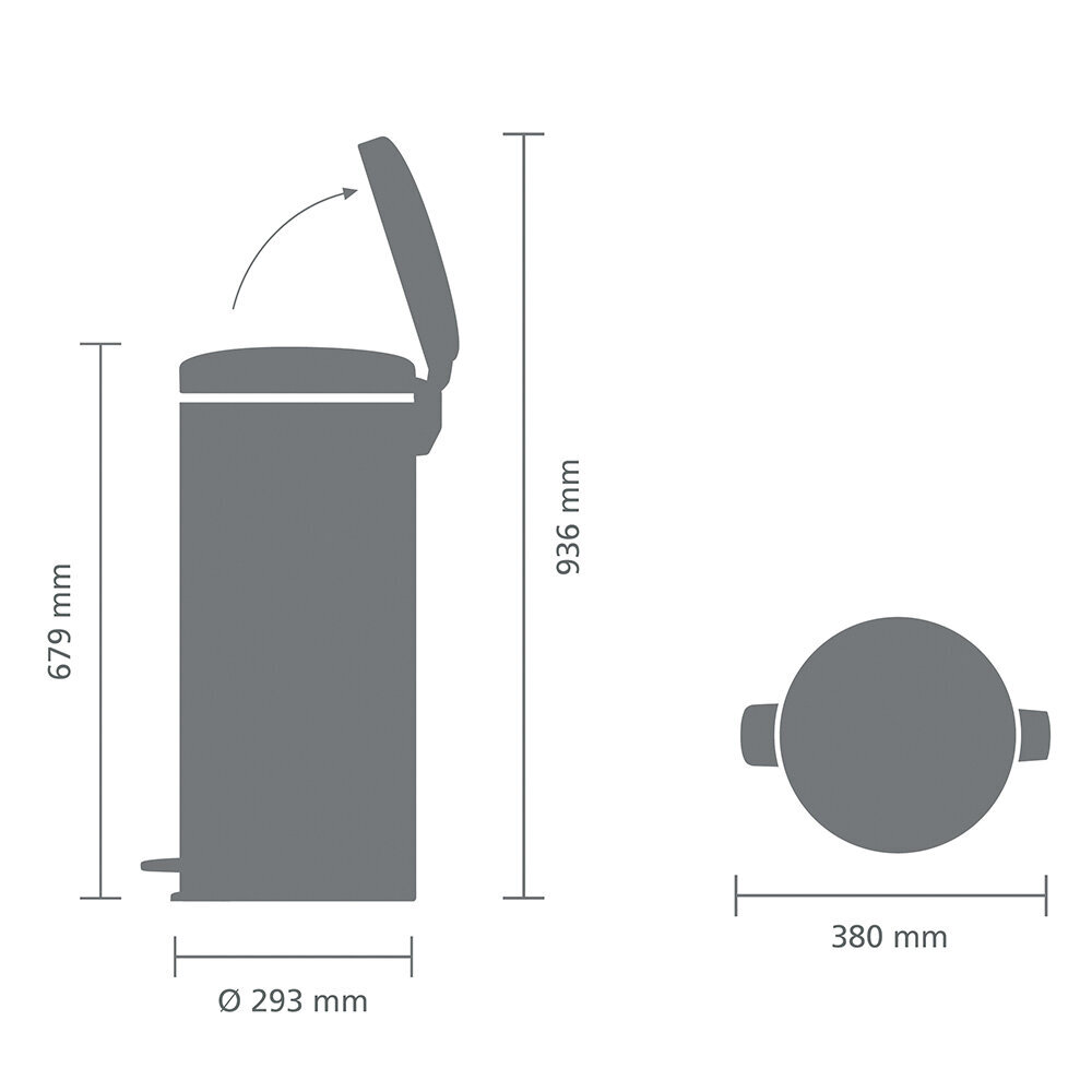 Brabantia šiukšliadėžė NewIcon, 30 l, raudona kaina ir informacija | Šiukšliadėžės | pigu.lt