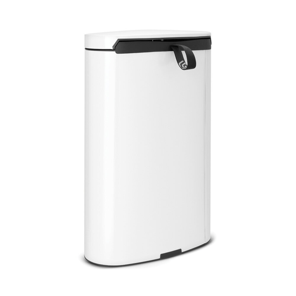 Brabantia šiukšliadėžė FlatBack+, 40 l, balta цена и информация | Šiukšliadėžės | pigu.lt