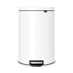 Brabantia šiukšliadėžė FlatBack+, 40 l, balta kaina ir informacija | Šiukšliadėžės | pigu.lt