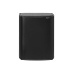 Brabantia šiukšliadėžė Bo Touch Bin, 2x30 l, juoda kaina ir informacija | Šiukšliadėžės | pigu.lt