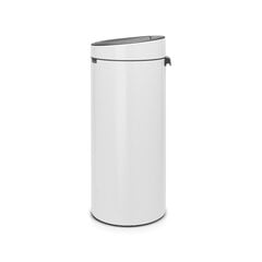 Brabantia šiukšliadėžė Touch Bin, 30 l, balta kaina ir informacija | Šiukšliadėžės | pigu.lt