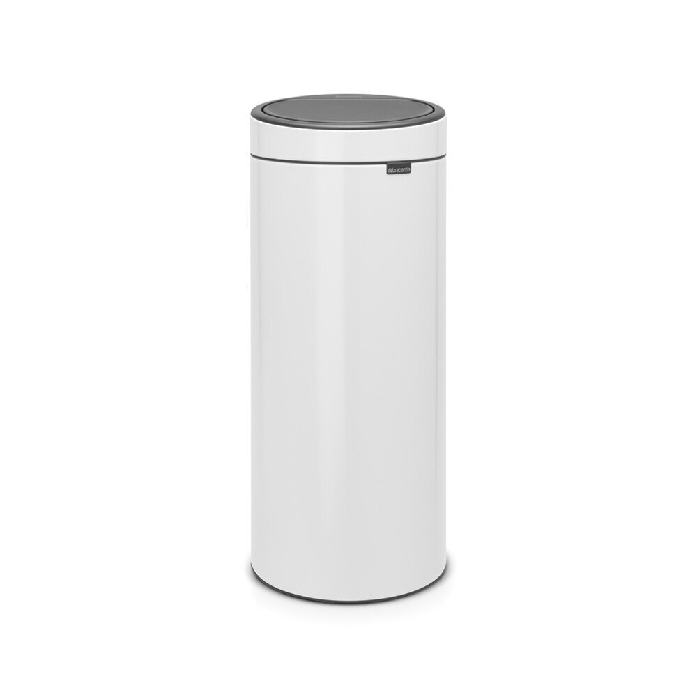 Brabantia šiukšliadėžė Touch Bin, 30 l, balta kaina ir informacija | Šiukšliadėžės | pigu.lt