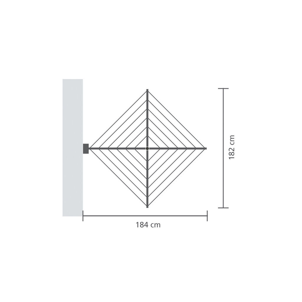 Brabantia skalbinių džiovykla WallFix, 182x184 cm kaina ir informacija | Skalbinių džiovyklos ir aksesuarai | pigu.lt