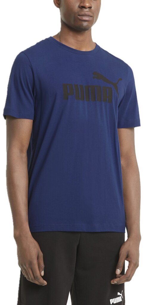 Marškinėliai vyrams Puma Ess Logo Tee Elektro Blue, mėlyni kaina ir informacija | Vyriški marškinėliai | pigu.lt