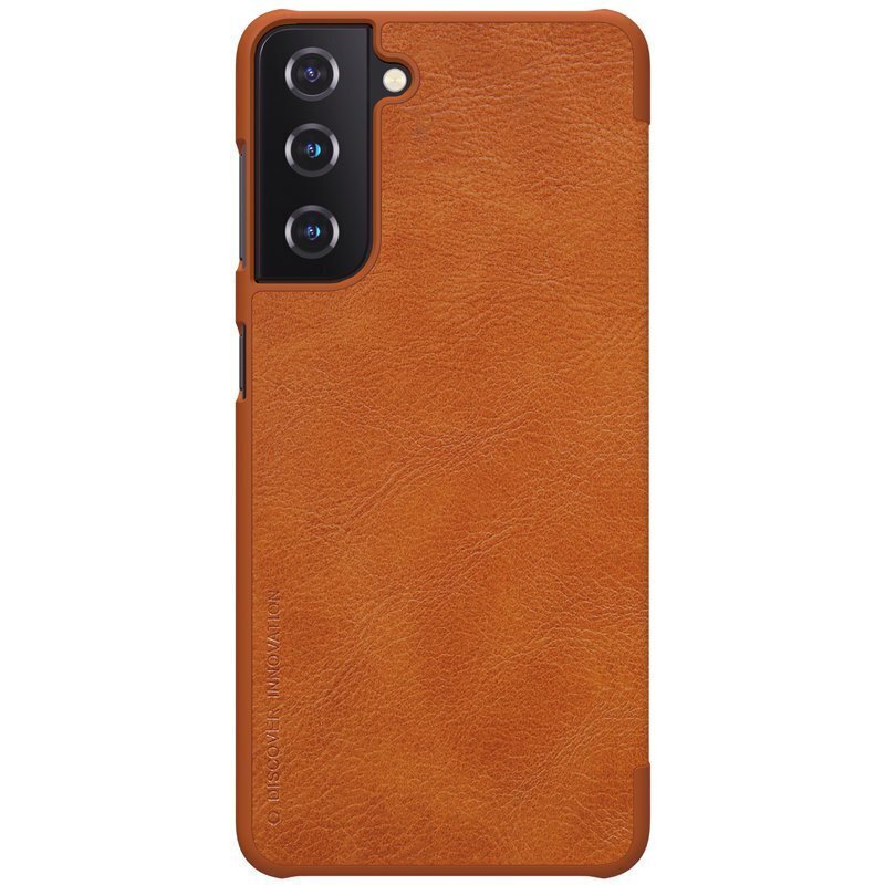 Nillkin Qin original leather dėklas skirtas Samsung Galaxy S21 5G, brown kaina ir informacija | Telefono dėklai | pigu.lt