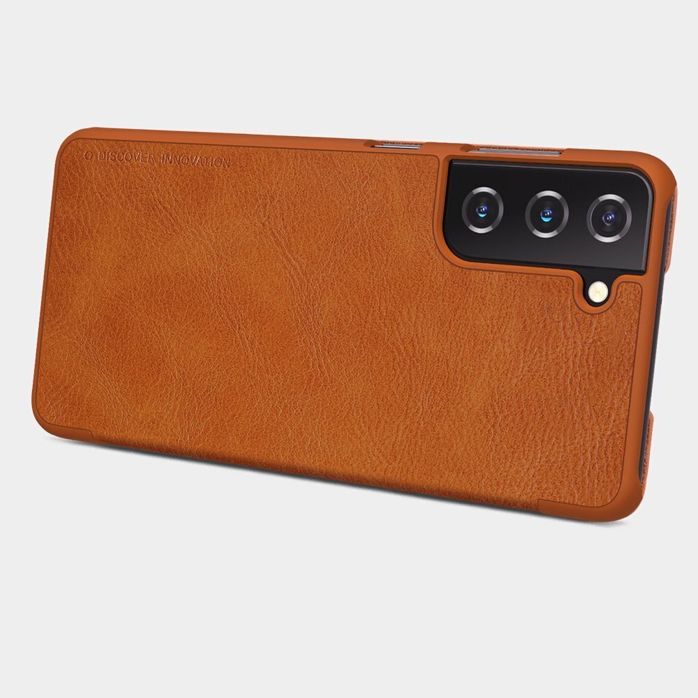 Nillkin Qin original leather dėklas skirtas Samsung Galaxy S21 5G, brown kaina ir informacija | Telefono dėklai | pigu.lt