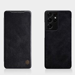 Nillkin Qin original leather dėklas skirtas Samsung Galaxy S21 Ultra 5G, juoda kaina ir informacija | Telefono dėklai | pigu.lt