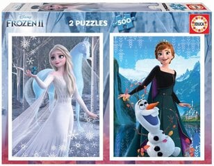 Головоломка Frozen, 2 шт. x 500 деталей цена и информация | Пазлы | pigu.lt