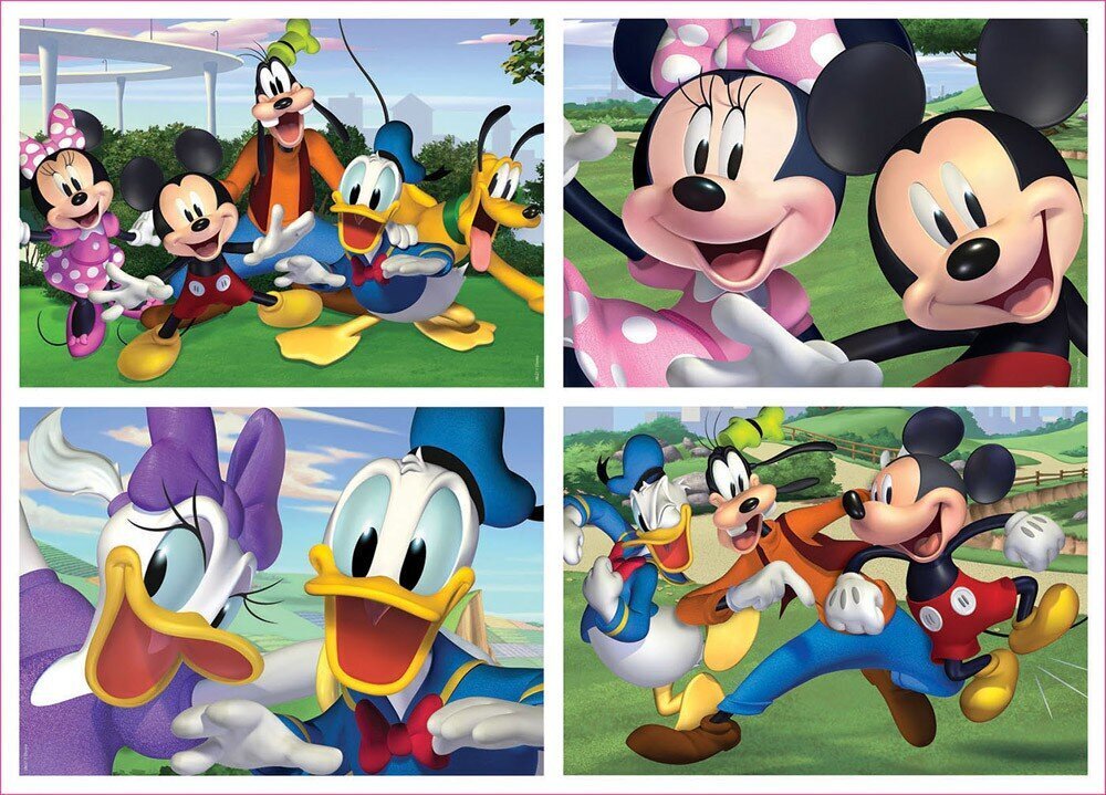 Dėlionės Mickey ir draugai, 4 vnt. kaina ir informacija | Dėlionės (puzzle) | pigu.lt