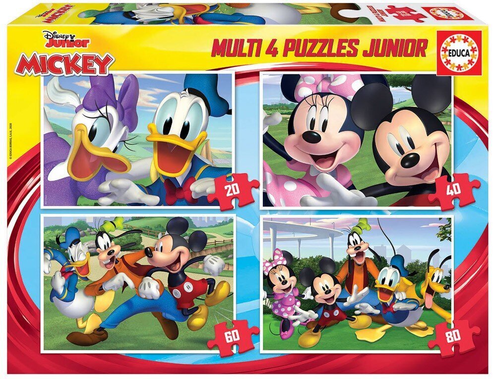 Dėlionės Mickey ir draugai, 4 vnt. kaina ir informacija | Dėlionės (puzzle) | pigu.lt