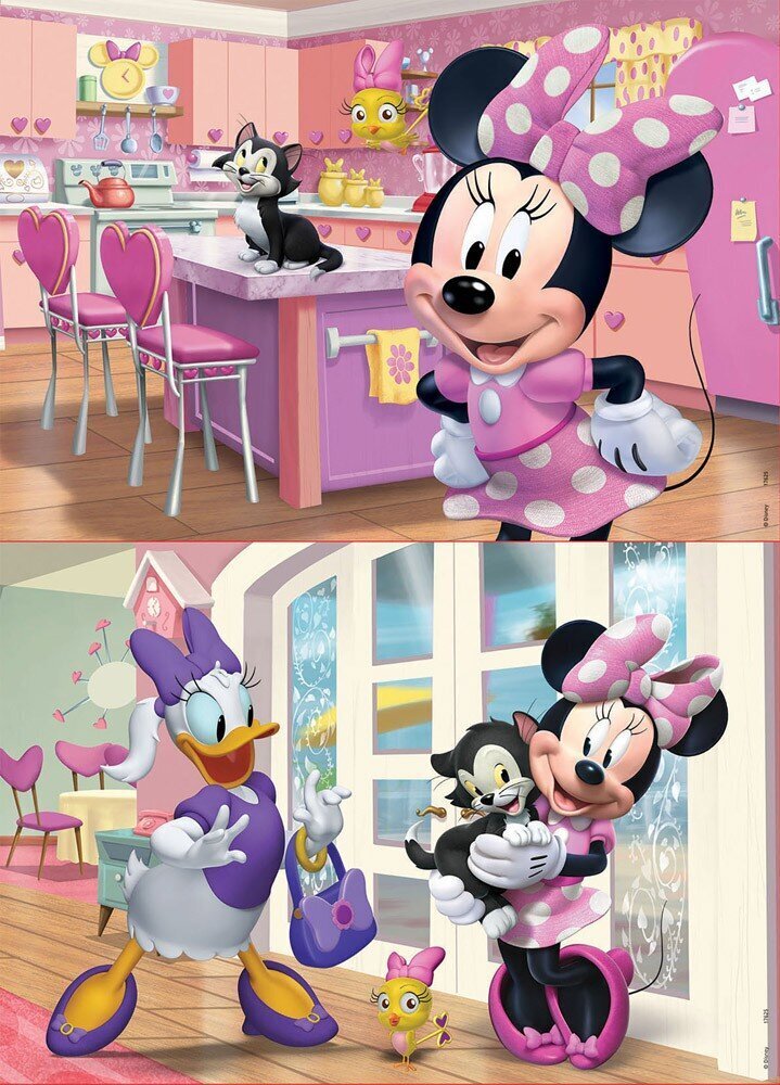 Dėlionės Minnie ir Mickey, 2 vnt. X 25 detalių kaina ir informacija | Dėlionės (puzzle) | pigu.lt