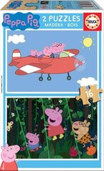 Dėlionės Peppa, 2 vnt. x 16 detalių kaina ir informacija | Dėlionės (puzzle) | pigu.lt