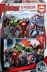 Dėlionės Avengers, 2 vnt. x 100 detalių kaina ir informacija | Dėlionės (puzzle) | pigu.lt