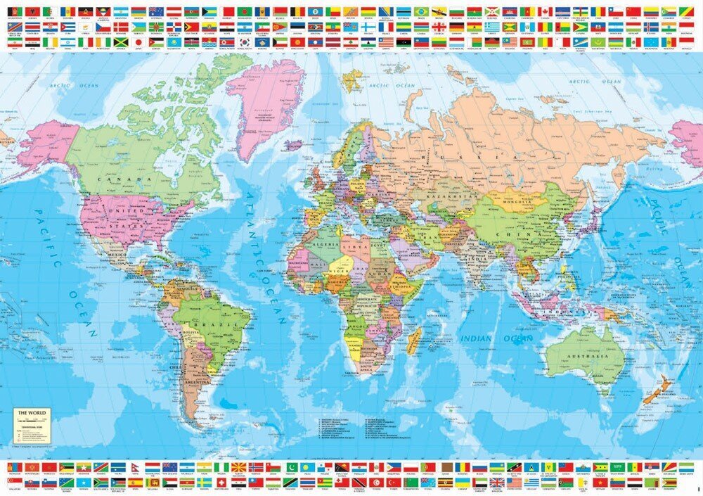 Dėlionė Pasaulio žemėlapis, 1500 detalių цена и информация | Dėlionės (puzzle) | pigu.lt