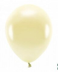 Eco balionai 30 cm 10 vnt, blizgantys gelsvai balti kaina ir informacija | Balionai | pigu.lt