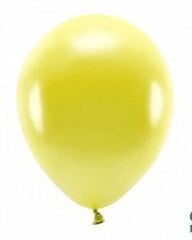 Eco balionai 30 cm 10 vnt, blizgantys geltoni kaina ir informacija | Balionai | pigu.lt