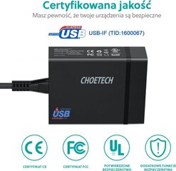 Choetech PD72-1C3U BLACK цена и информация | Зарядные устройства для телефонов | pigu.lt