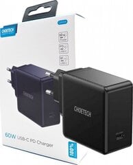 Choetech fast USB Type C wall charger PD 60W 3A black (Q4004-EU) цена и информация | Зарядные устройства для телефонов | pigu.lt