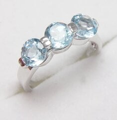 Серебряное кольцо 925 пробы синий топаз 1-3,15ct цена и информация | Кольцо | pigu.lt