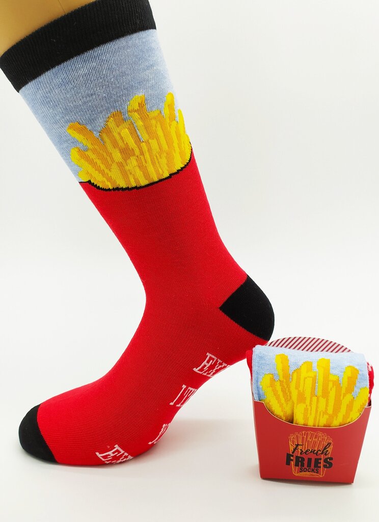 Kojinės vyrams French fries socks, Exercise? I thought you said extra fries! kaina ir informacija | Vyriškos kojinės | pigu.lt