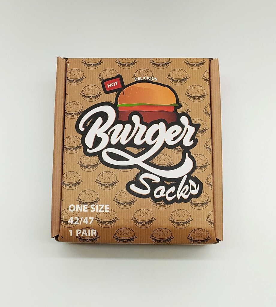 Kojinės vyrams Burger socks, Good food is good mood цена и информация | Vyriškos kojinės | pigu.lt