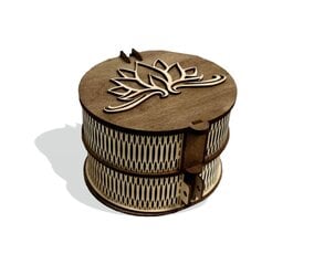 Medinė papuošalų dėžutė Lotoso žiedas, 22x22x16,5 cm kaina ir informacija | Interjero detalės | pigu.lt