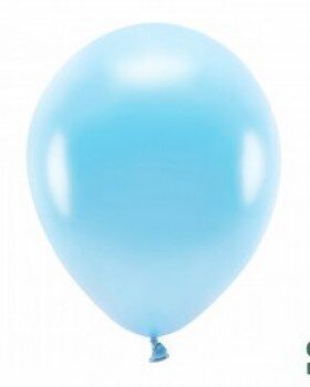 Eco balionai 30 cm 10 vnt, blizgantys šviesiai mėlyni kaina ir informacija | Balionai | pigu.lt