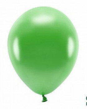 Eco balionai 30 cm 10 vnt, blizgantys tamsiai salotiniai цена и информация | Balionai | pigu.lt