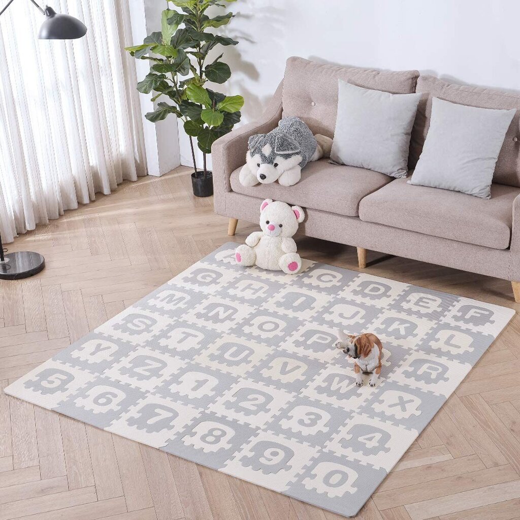 Minkštas kilimėlis-dėlionė "Abėcėlė", 180x180 cm цена и информация | Žaislai kūdikiams | pigu.lt
