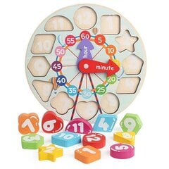 Vaikiškas medinis laikrodis kaina ir informacija | Lavinamieji žaislai | pigu.lt