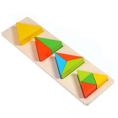 Деревянная головоломка "Треугольники" цена и информация | Игрушки для малышей | pigu.lt