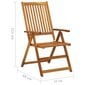 Sulankstomos lauko kėdės su pagalvėmis, 6 vnt., medienos masyvas kaina ir informacija | Lauko kėdės, foteliai, pufai | pigu.lt