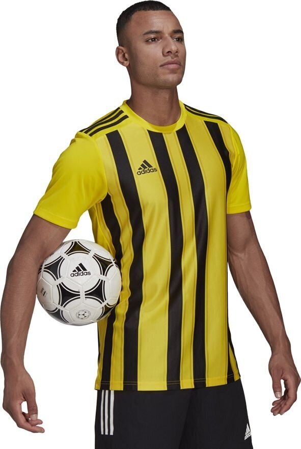 Futbolo marškinėliai Adidas Striped 21 Jsy GV1378, geltoni цена и информация | Futbolo apranga ir kitos prekės | pigu.lt