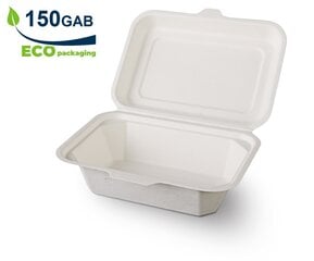 Биоразлагаемые коробки из сахарного тростника, 150 шт. цена и информация | Праздничная одноразовая посуда | pigu.lt