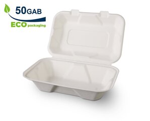 Биоразлагаемые коробки из сахарного тростника, 50 шт. цена и информация | Праздничная одноразовая посуда | pigu.lt