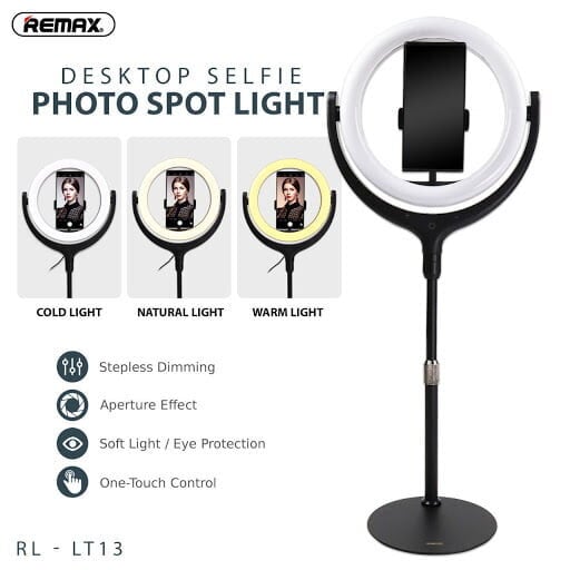 Asmenukių stovas Remax RL-LT13 su žiedine LED lempa цена и информация | Asmenukių lazdos (selfie sticks) | pigu.lt