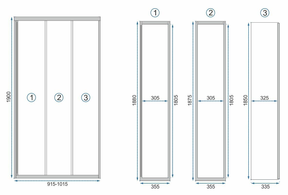 Dušo durys REA Alex Black mat 90, 100 cm kaina ir informacija | Dušo durys ir sienelės | pigu.lt