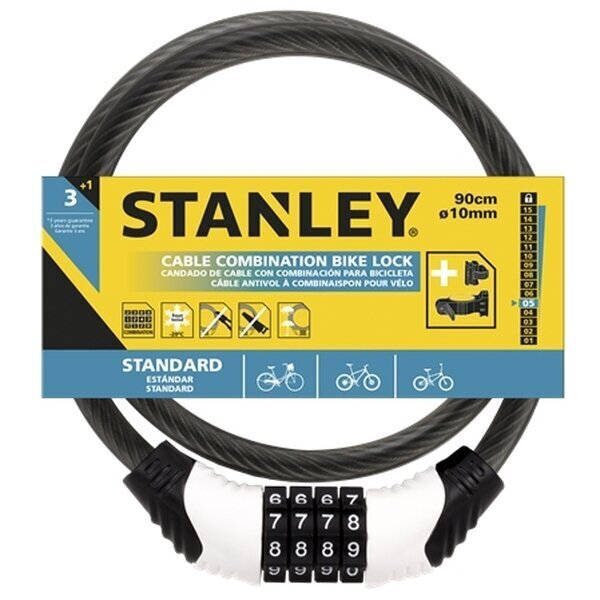 Dviračio kodinė spyna su trosu Stanley S741-151 цена и информация | Užraktai dviračiams | pigu.lt