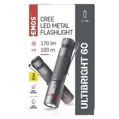 Vandeniui atsparus žibintuvėlis Ultibright 60 CREE LED, metalas, IP65, 170 lm, 100 m kaina ir informacija | Žibintuvėliai, prožektoriai | pigu.lt