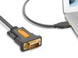 Ugreen, USB - RS-232 (male), 1 m kaina ir informacija | Kabeliai ir laidai | pigu.lt
